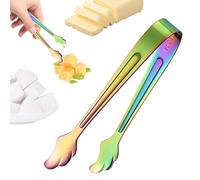 Zuckerzange Edelstahl - Servierzange | Kleine Eiszange für Zuckerwürfel Marshmallows & Gummibärchen - Multifunktionale Küchenzange für Buffet & Tee - 4er Set, Silber, Rostfrei, Spülmaschinenfest, Pro