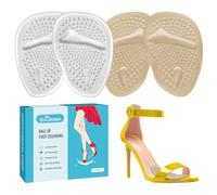 ZUCNANA Cojines de bola de pie, almohadillas metatarsianas para mujer (2 pares), inserciones antideslizantes para el talón para mujer, almohadillas de gel para aliviar el dolor de pies y comodidad,