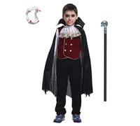 ZUCOS Kids Boys Vampire Halloween Costume Gothic Classic Cosplay Dress Up Set (7-9 años)