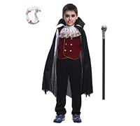 ZUCOS Kids Boys Vampire Halloween Costume Gothic Classic Cosplay Dress Up Set (7-9 años)