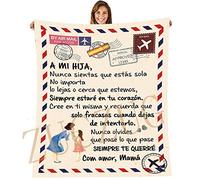 ZUCZUG Cómoda Manta para Cama Personalizado Regalos Manta para Mi Hija De Mamá, Edredones con Letras Impresas, Manta con Mensaje El ánimo Y El Amor Positivos De Mamá
