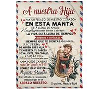 ZUCZUG Cómoda Manta para Cama Personalizado Regalos Manta para Mi Hija De PaPá, Edredones con Letras Impresas, Manta con Mensaje El ánimo Y El Amor Positivos De PaPá