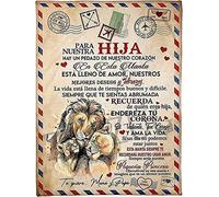 ZUCZUG Cómoda Manta para Cama Personalizado Regalos Manta para Mi Hija De PaPá, Edredones con Letras Impresas, Manta con Mensaje El ánimo Y El Amor Positivos De PaPá