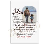 ZUCZUG Manta Cómoda para Mi Hija Desde Papá, Letras en Español - Regalo de Cumpleaños y Navidad - Franela de Cama Suave