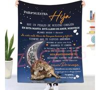 ZUCZUG Manta para Cama Personalizado Regalos para Nuestra Hija Desde Mamá y Papá, Manta De Franela, El ánimo Y El Amor Positivos De Padres para Nuestra Hija