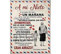 ZUCZUG Manta para Cama Personalizado Regalos para una Nieto Desde Abuela, Manta De Franela, El ánimo Y El Amor Positivos De Abuela para Mi Nieto