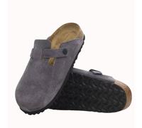 Birkenstock Zuecos Boston LEVE Velvet Grey in Gris 37