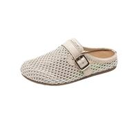 Zueco Mujer Plana Transpirable Zapatos De Jardín Antideslizante Cómodo Suela Suave PVC Mulas Fácil De Poner Sandalias Casual Diario Interior Exterior, beige, 39 EU