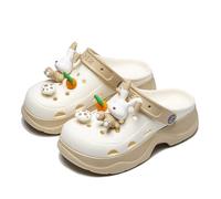 Zuecos antideslizantes unisex cómodos para hombres y mujeres, zapatos casuales transpirables con suela gruesa para uso diario 293, café, 38 EU