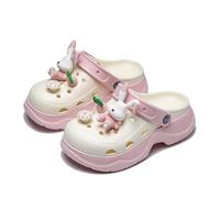 Zuecos antideslizantes unisex cómodos para hombres y mujeres, zapatos casuales transpirables con suela gruesa para uso diario, Rosa., 38 EU