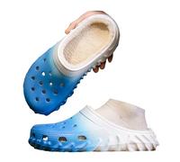 Zuecos clásicos con forro de piel para mujer, pantuflas peludas de invierno para mujeres y hombres, interiores y exteriores, forro polar ligero, pantuflas suaves para el trabajo, para jardín, cálidas