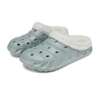 Zuecos con forro polar para mujer y hombre, 2025, impermeables, con forro de piel, unisex, para invierno, cálidos, cómodos, ligeros, antideslizantes, para interiores y exteriores, gris, 36.5 EU