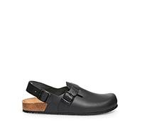 Zuecos de cuero con correa para talón Abeba negros 47