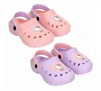 Zuecos de Eva Hello Kitty para Niña - Color Lila y Rosa, Zueco Infantil Ligero con Correa Trasera Giratoria y Orificios Transpirables, Licencia Oficial, Verano Playa y Piscina