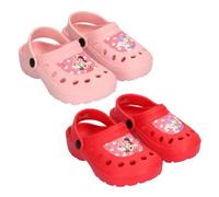Zuecos de EVA Minnie Mouse Niña - Zuecos Infantiles Ligeros y Cómodos con Correa Trasera y Orificios Transpirables, Color Rojo, Calzado Verano para Playa y Piscina