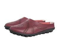 Zuecos de piel para mujer, sandalias cerradas, ligeras, antideslizantes, cómodas, suaves, zapatos de verano, transpirables, zapatos de playa, zapatos planos informales, para el hogar, uso diario, Vino