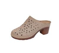 Zuecos de punta cerrada para mujer, con soporte de arco, sin cordones, puntera cerrada, cómodos para mujer, sandalias ortopédicas transpirables para caminar de verano, zapatos ortopédicos 2026, beige