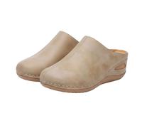 Zuecos de punta cerrada para mujer con soporte de arco sin cordones y puntera cerrada, cómodas sandalias de verano para caminar, zapatos ortopédicos transpirables 2026, Khaki, 39 EU