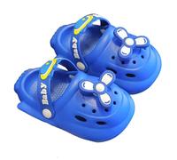 Zuecos estilo Crocs para niños, zapatos antideslizantes para jardín y playa con bonitos dibujos animados EVA suela suave sandalias de agua para niños y niñas de 1 a 10 años, azul oscuro B, 27 EU