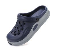 Zuecos Hombre Sandalias de Playa, con Soporte del Arco Cordones Ajustables para Respirable Ligeros, Zapatos de Jardin Verano Antideslizante Zapatillas de Piscina(Size:EU 45,Color:Azul)