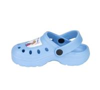 Zuecos Infantiles de Frozen - Color Azul Claro - Talla 30/31 - Fabricados 100% de EVA - Zuecos Niños - Estampado de Elsa y Anna - Producto Original Diseñado en España