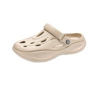 Zuecos Mujer Hombre Sandalias,con Soporte del Arco Playa Respirable Ligeros Zapatos de Jardin Verano Antideslizante Zapatillas de Piscina(Size:EU 40/41,Color:Color Caqui)