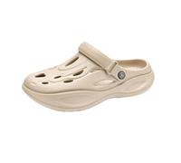 Zuecos Mujer Hombre Sandalias,con Soporte del Arco Playa Respirable Ligeros Zapatos de Jardin Verano Antideslizante Zapatillas de Piscina(Size:EU 36/37,Color:Color Caqui)