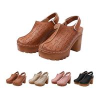 Zuecos Mujeres Cuero Cerrado, Mulas Elegante Slingback Sandalias, Braun2, 42 EU
