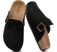 Zuecos Niño Niña, Mules Cerradas Corcho Hebilla Ajustable Antideslizantes | de Piel Sandalias al Pie Zapatos Ligeros Clogs Cómodos Pantuflas para Jardín Casa Interior Exterior Slippers Plantilla Suave