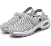 Zuecos ortopédicos for mujer con soporte de cojín de aire for reducir la presión de la espalda y las rodillas, zapatos de playa ligeros, zapatillas for exteriores, zapatos for caminar ( Color : Gray ,