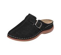 Zuecos para mujer y hombre, deslizantes, de metal ahuecado, para mujer, sandalias de playa con puntera cubierta, para el tiempo libre, para caminar, zapatos descalzos, Negro , 38.5 EU