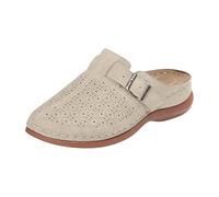 Zuecos para mujer y hombre, deslizantes, de metal ahuecado, para mujer, sandalias de playa con puntera cubierta, para el tiempo libre, para caminar, zapatos descalzos, beige, 40 EU
