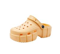 Zuecos para niños y niñas zapatos de jardín verano playa EVA zapatos de goma ligeros transpirables ascensor zapatillas de goma antideslizante zuecos de jardín unisex sandalias al aire libre, amarillo