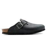 Zuecos planos de piel unisex BOSTON LEOI Birkenstock 40 Negro