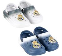 Zuecos Premium EVA Real Madrid para Niños | Sandalias Infantiles Oficiales Ligeras y Cómodas | Calzado Antideslizante para Piscina, Playa, Casa e Interior | Diseño Resistente al Agua