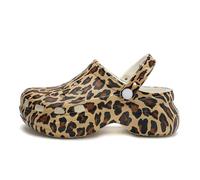 Zuecos Sanitarios Mujer, Unisex Zapatillas de Playa, Zuecos para Trabajo Sanidad Cocina Piscina Playa etc(Leopard,37)