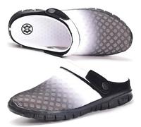 Zuecos y Mules de Verano para Unisex Zapatillas de Jardin Zapatillas de Playa Malla Sandalias,Blanco,39 EU