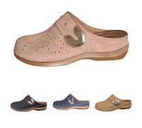 Zuecos Y Pantuflas Para Mujer Con Tacón, Zapatos Delanteros Cerrados Traseros Abiertos Sandalias De Verano Con Tacón Bloque Chanclas Transpirables Botines Cómodos Mocasines Boho Pantuflas Moda Zueco