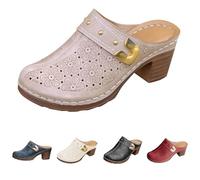 Zuecos Y Pantuflas Para Mujer Con Tacón, Zapatos Delanteros Cerrados Traseros Abiertos Sandalias De Verano Con Tacón Bloque Chanclas Transpirables Botines Cómodos Mocasines Boho Pantuflas Moda Zueco