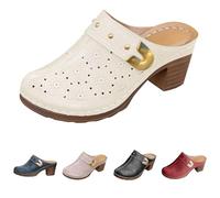 Zuecos Y Pantuflas Para Mujer Con Tacón, Zapatos Delanteros Cerrados Traseros Abiertos Sandalias De Verano Con Tacón Bloque Chanclas Transpirables Botines Cómodos Mocasines Boho Pantuflas Moda Zueco