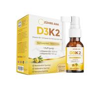Zühre Ana Vitamin D3 + K2 Spray (MK-7) - 20 ml (133 pulverizaciones) - fórmula líquida con base de aceite de oliva - aplicación práctica