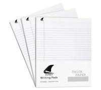 ZUFECY Legal Note Pads 8.5 x 11, 3-Pack Wide Ruled Note Pads, College Ruled Premium Paper Writing Pads, 30-Sheet Per Pad No Ink Seepage (White Paper)