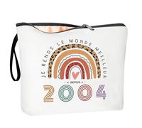 Zufio gran tamaño regalos de 21 cumpleaños para niñas, regalos de cumpleaños para mujer, bolsas de cosméticos, regalos divertidos para niñas, estuche de maquillaje 2004 (L)