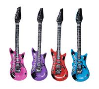 Zugar Land Rock Inflatable Guitar (40 Inches) Vinyl. Perfect Party Favor DJ Dance 80s Rocker (Rock-n-Roll (4 Pack)) Multicolor