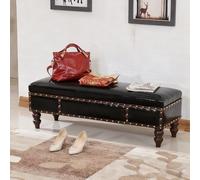 ZUGIATP Banc-Rangement À Chaussures Rembourré Revêtement Cuir Long Banc De Rangement Assise Rembourrée Idéal Pour Les Entrées(Black,70 * 40 * 40cm/27 * 15 * 15in)