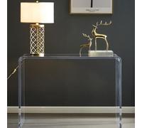 ZUGIATP Mesa Consola De Acrílico Transparente para Entrada Mesa Auxiliar Estrecha Blanca para Sala De Estar Pasillo Recibidor Y Entrada(90x45x75cm/35 * 18 * 29.5in)