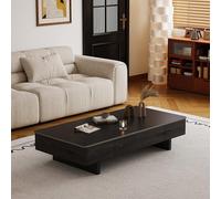 ZUGIATP Mesa De Centro Rectangular De Madera con Cajones Y Base Robusta De Acero Al Carbono, Ideal para Salones O Zonas De Recepción.(Black,120 * 60 * 38cm/47 * 23 * 14in)