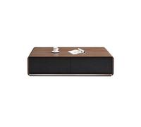 ZUGIATP Mesa De Té Zen De Madera Retro Mesa De Tatami Japonesa con Patas De Madera para Sala De Estar Balcón Mirador Tatami(Walnut+Black,100 * 50 * 35cm/39 * 19 * 13in)