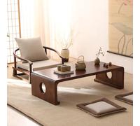 ZUGIATP Mesa De Té Zen De Madera Retro Mesa De Tatami Japonesa con Patas De Madera para Ventana Flotante Comedor Y Ordenador En El Hogar(Walnut Color,70x45x30cm)