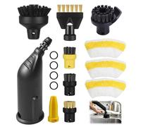ZUGJOZD 15 unidades para limpiador de vapor Kärcher SC3 SC1 SC5 SC4 SC2 accesorios, limpiador de vapor compatible accesorios Karcher SC1 SC3 SC5 SC4 SC2 boquilla alargada, boquilla curva, cepillo
